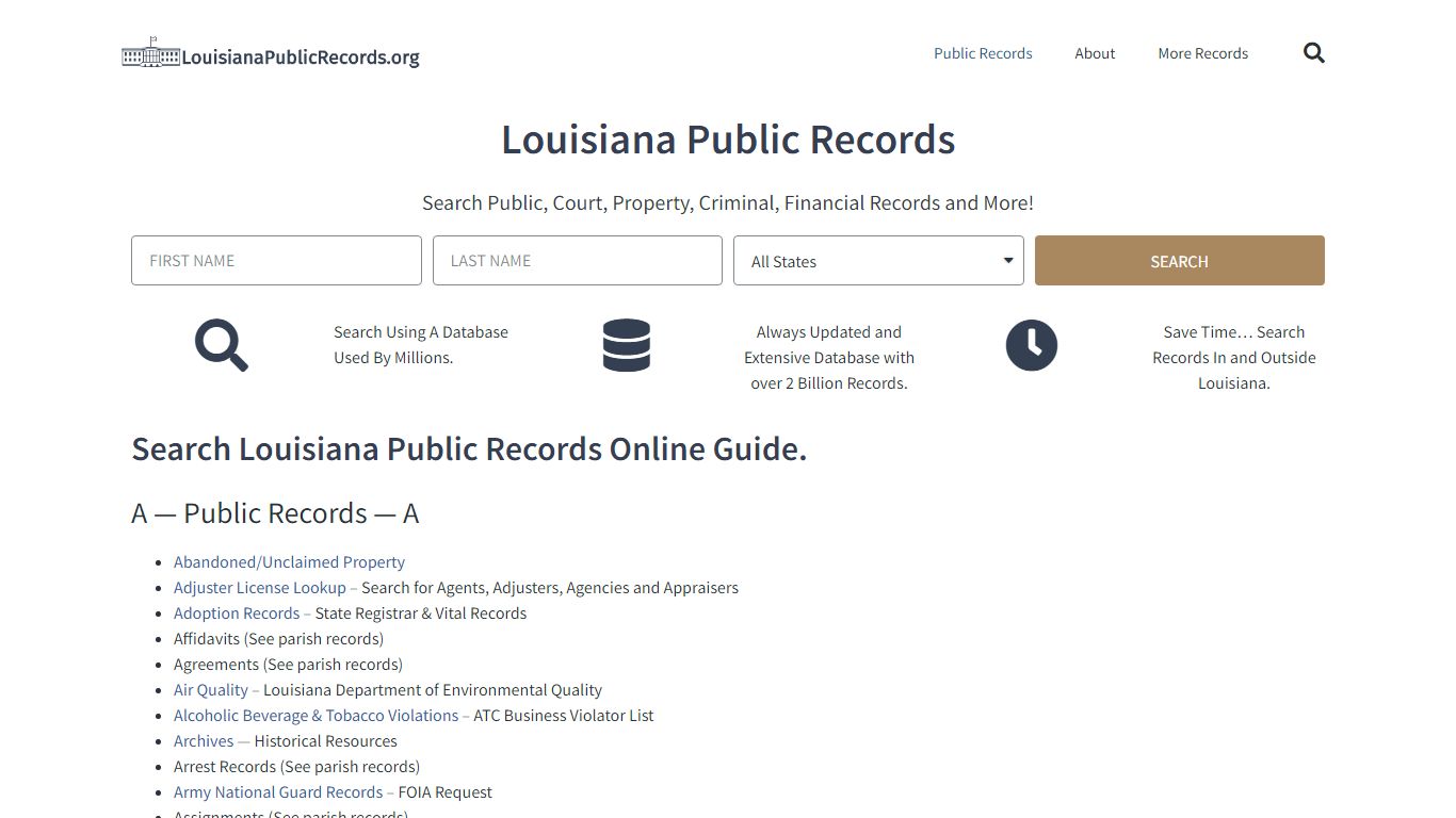 Louisiana Criminal Records: LouisianaPublicRecords.org